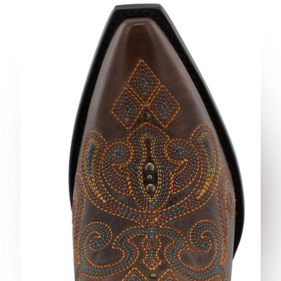 BLACK STAR LOCKHART blue EMBROIDERED LEATHER WESTERN SNIP TOE BOOT‎ size 11 new - Picture 3 of 9